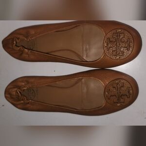 Tory Burch Brown Leather Ballet Flats